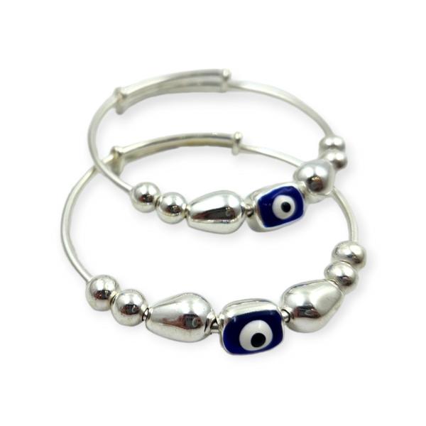 925 Sterling Silver Child Kara in One Blue Evil-Eye Design